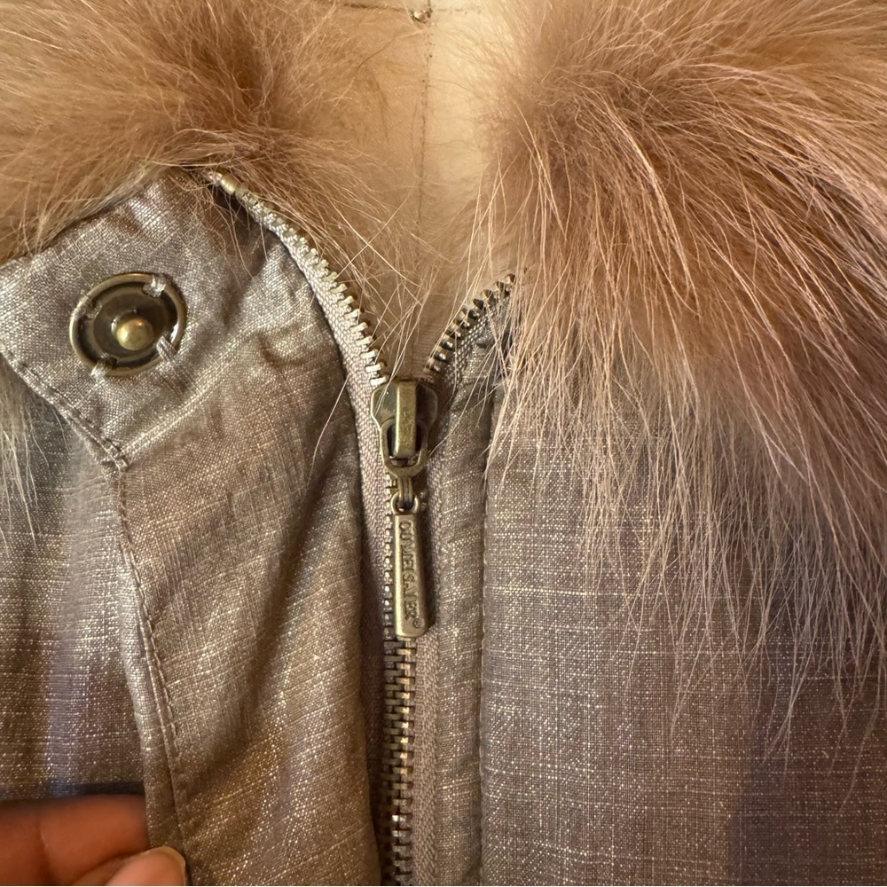 Penny Lane fur cotton crochet puffer button down fur collar coat - Picture 11 of 17